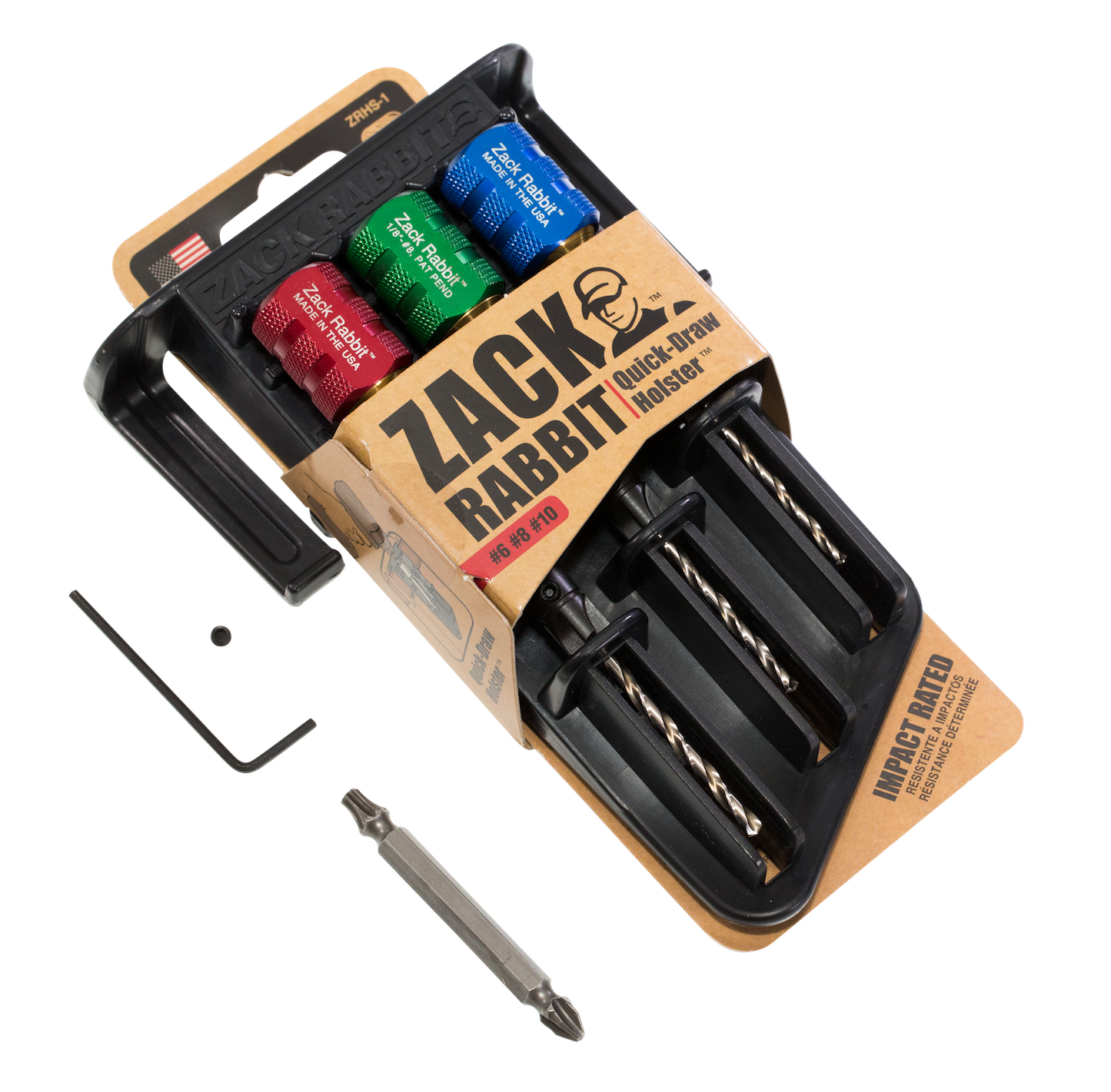 Zack Rabbit™ Countersink + Quick Draw Holster and driver bit (no accessories)